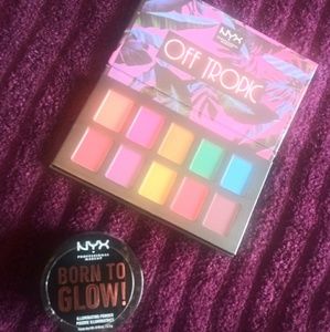 NYX eye shadow pallet and loose powder Highlighter
